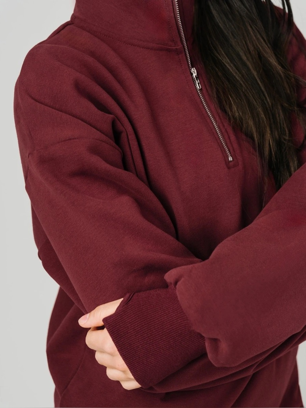 EUC Zyia Claret Retreat 1/4 Zip Fleece Lined Jacket - Picture 4 of 4